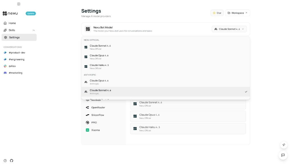 Choose the active model