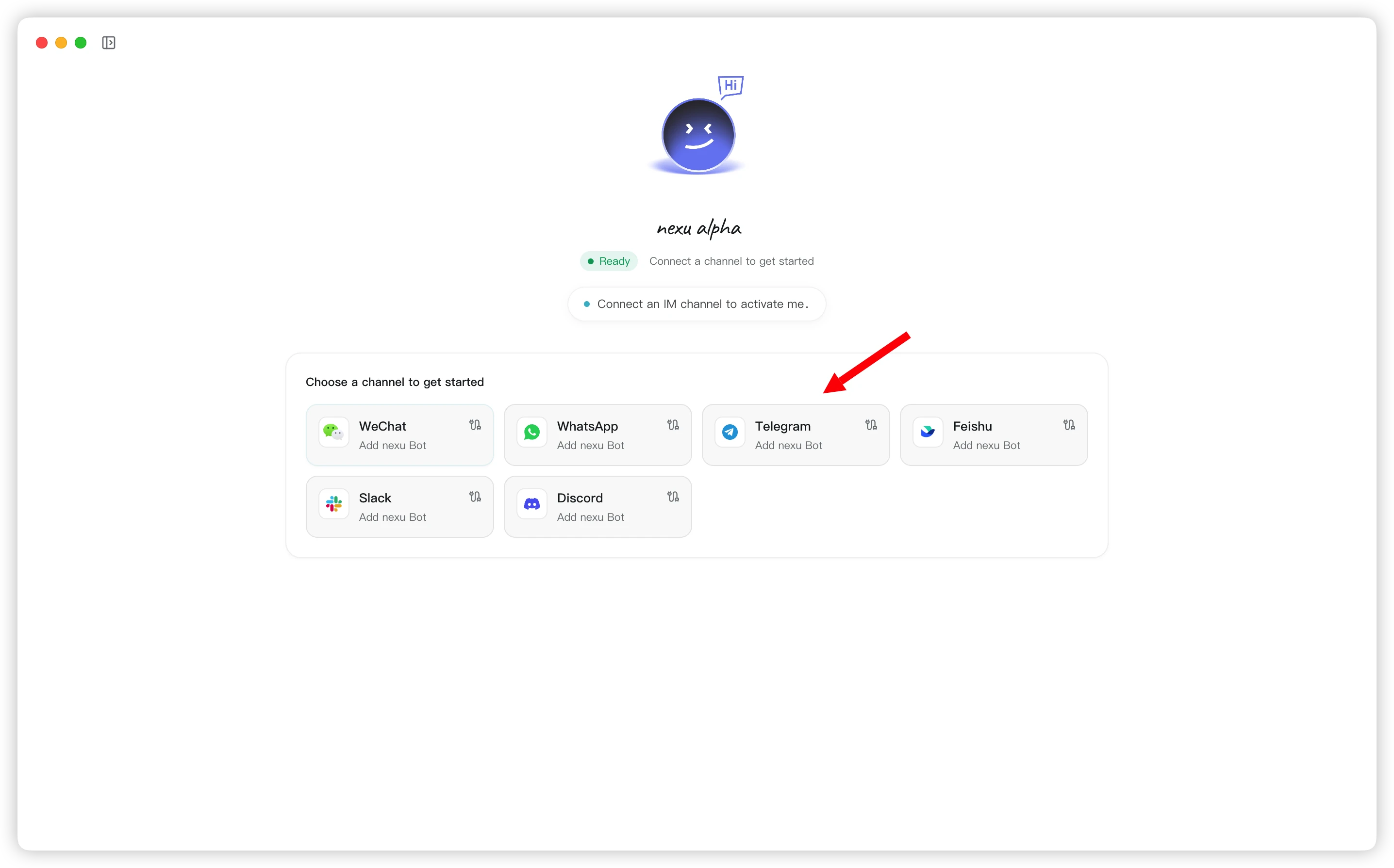 Choose Telegram channel